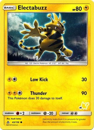 Electabuzz (43/156) (Pikachu Stamp #41) [Battle Academy 2020] | Black Swamp Games