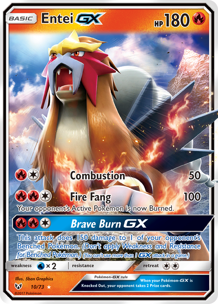 Entei GX (10/73) [Sun & Moon: Shining Legends] | Black Swamp Games