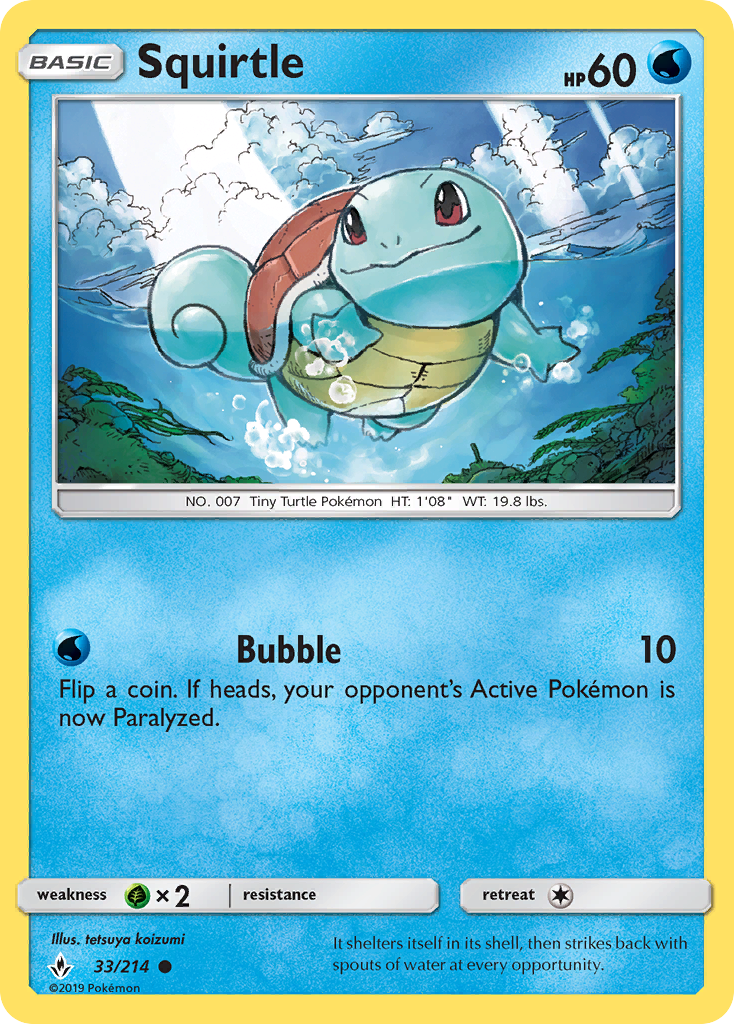 Squirtle (33/214) [Sun & Moon: Unbroken Bonds] | Black Swamp Games