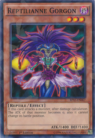 Reptilianne Gorgon [BP03-EN067] Shatterfoil Rare | Black Swamp Games