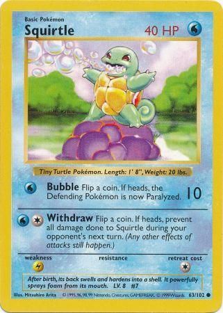 Squirtle (63/102) [Base Set Shadowless Unlimited] | Black Swamp Games