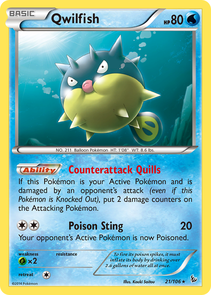 Qwilfish (21/106) [XY: Flashfire] | Black Swamp Games