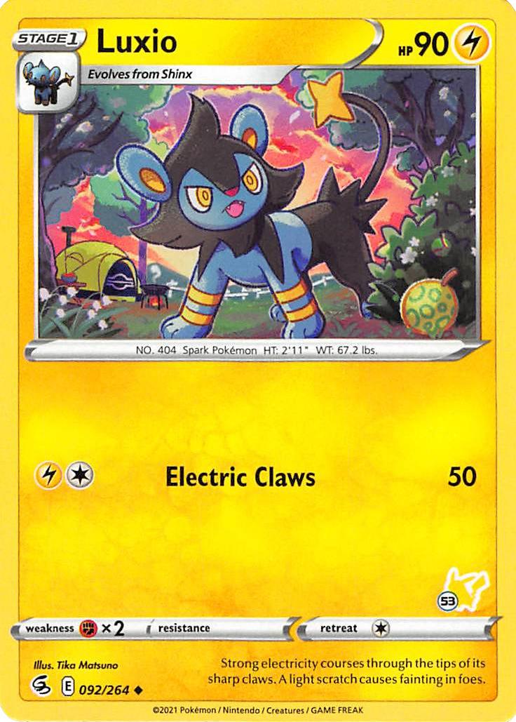 Luxio (092/264) (Pikachu Stamp #53) [Battle Academy 2022] | Black Swamp Games