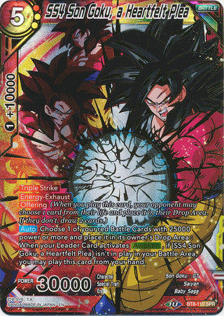 SS4 Son Goku, a Heartfelt Plea (SPR) [BT8-110] | Black Swamp Games