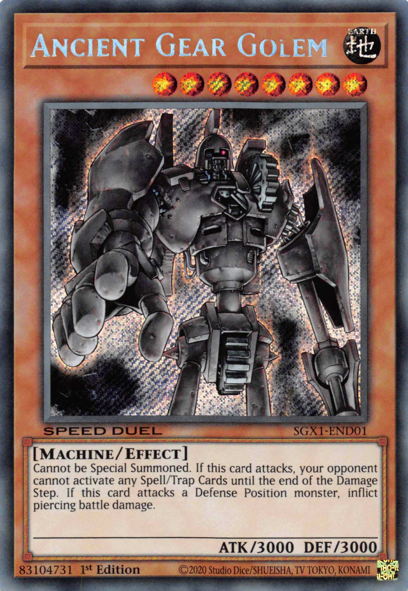 Ancient Gear Golem [SGX1-END01] Secret Rare | Black Swamp Games