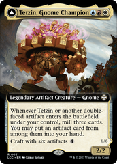 Tetzin, Gnome Champion // The Golden-Gear Colossus (Extended Art) [The Lost Caverns of Ixalan Commander] | Black Swamp Games