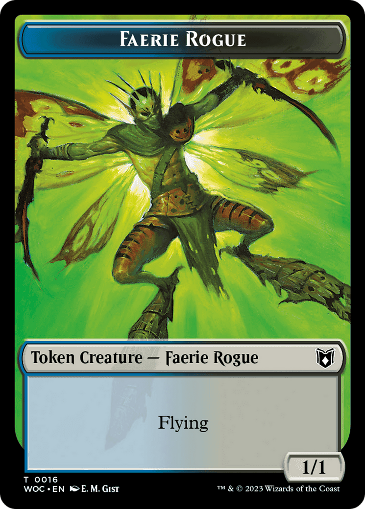 Faerie Rogue // Faerie (0016) Double-Sided Token [Wilds of Eldraine Commander Tokens] | Black Swamp Games