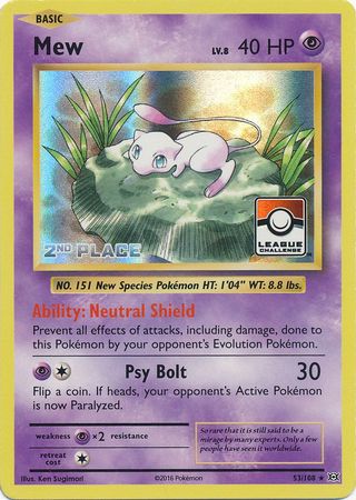 Mew (53/108) (League Promo 2nd Place) [XY: Evolutions] | Black Swamp Games