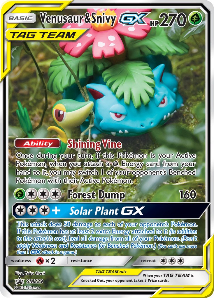 Venusaur & Snivy GX (SM229) [Sun & Moon: Black Star Promos] | Black Swamp Games