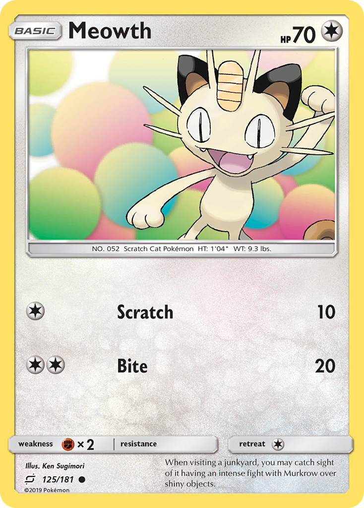 Meowth (125/181) [Sun & Moon: Team Up] | Black Swamp Games