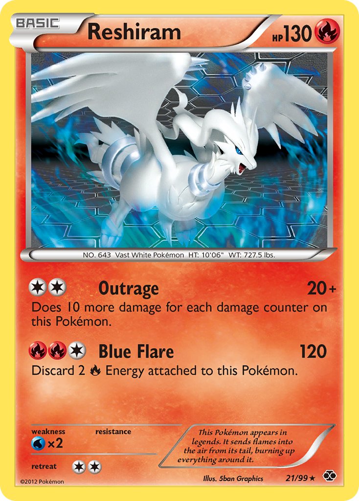 Reshiram (21/99) (Theme Deck Exclusive) [Black & White: Next Destinies] | Black Swamp Games