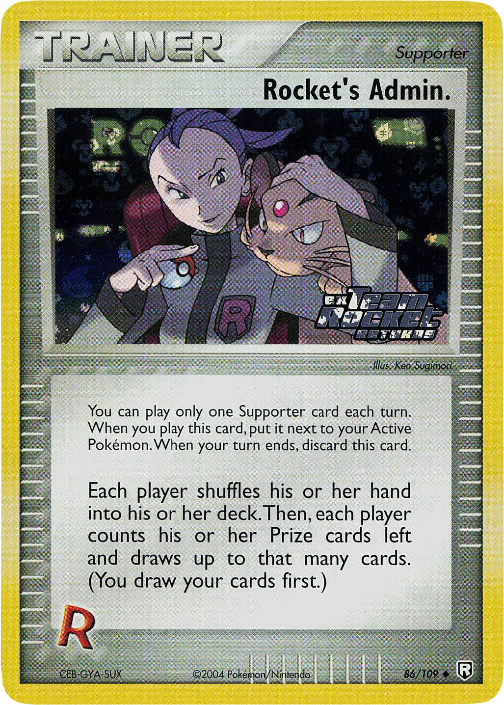 Rocket's Admin. (86/109) (Stamped) [EX: Team Rocket Returns] | Black Swamp Games