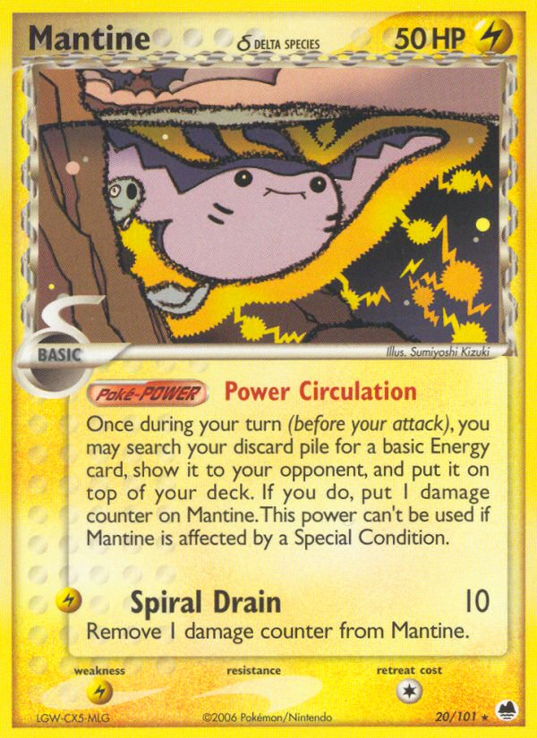 Mantine (20/101) (Delta Species) [EX: Dragon Frontiers] | Black Swamp Games