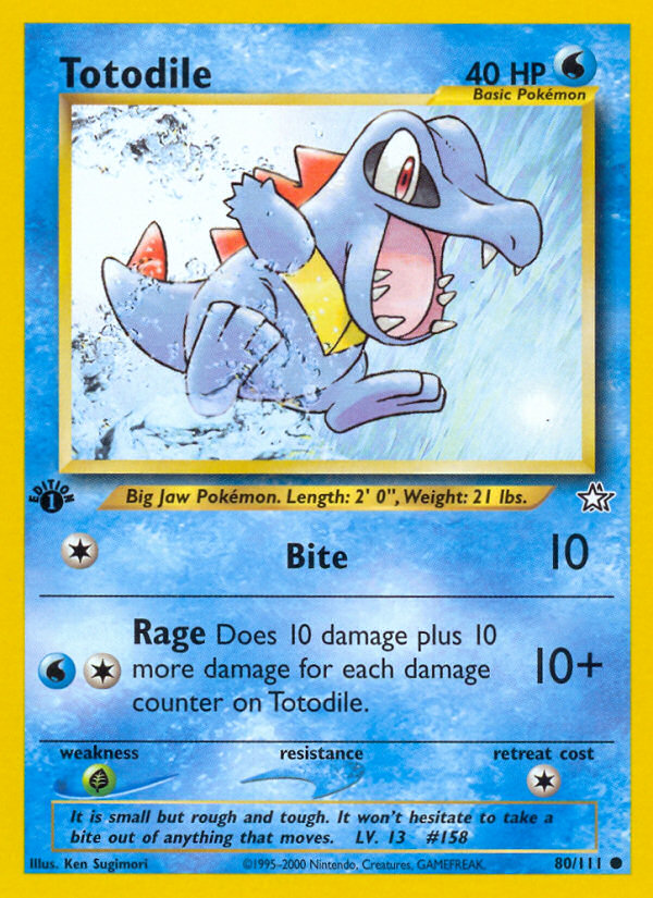 Totodile (80/111) [Neo Genesis 1st Edition] | Black Swamp Games