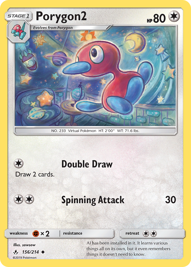 Porygon2 (156/214) [Sun & Moon: Unbroken Bonds] | Black Swamp Games