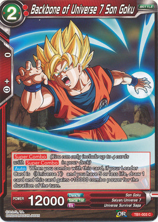 Backbone of Universe 7 Son Goku [TB1-003] | Black Swamp Games