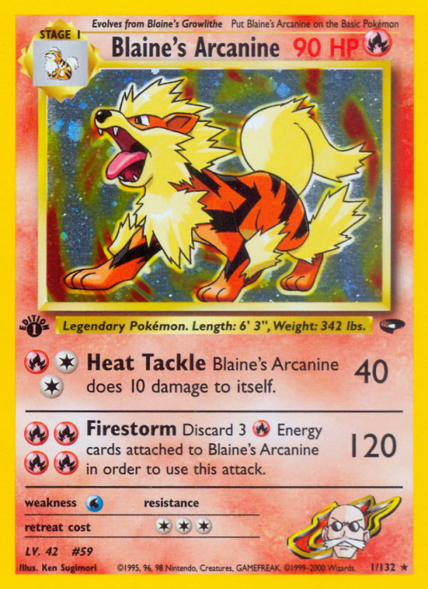 Blaine's Arcanine (1/132) [Gym Challenge 1st Edition] | Black Swamp Games