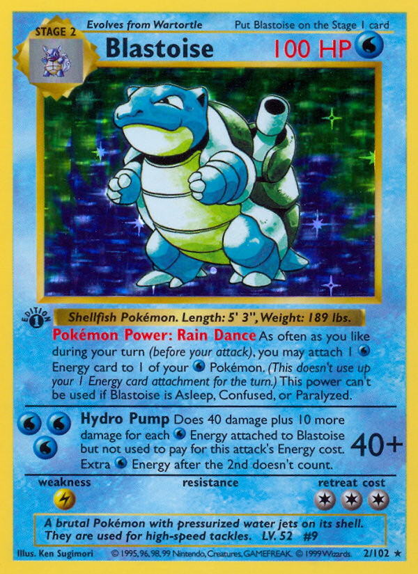 Blastoise (2/102) (Shadowless) [Base Set 1st Edition] | Black Swamp Games