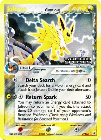 Jolteon (7/113) (Delta Species) (Stamped) [EX: Delta Species] | Black Swamp Games