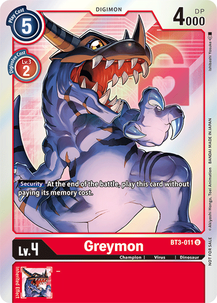 Greymon [BT3-011] (Buy-A-Box Promo) [Release Special Booster Ver.1.5 Promos] | Black Swamp Games