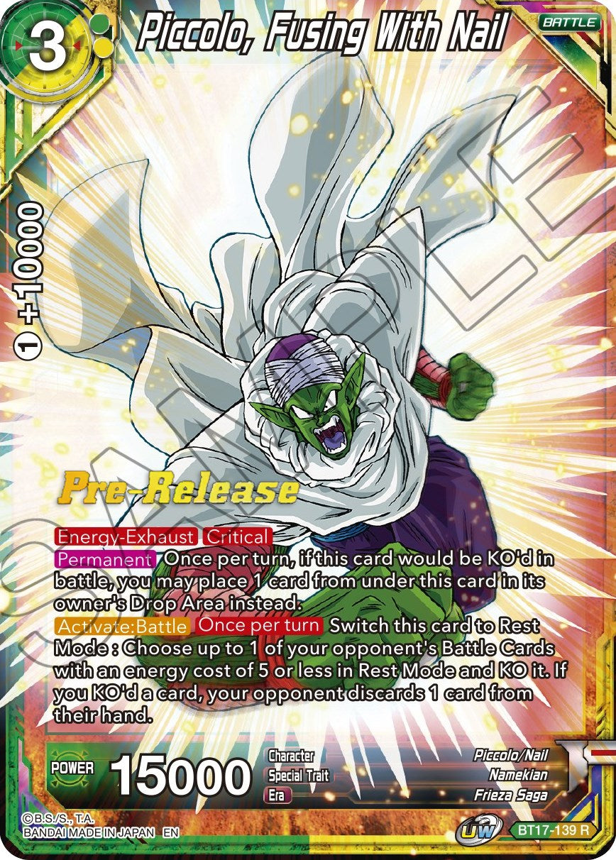 Piccolo, Fusing With Nail (BT17-139) [Ultimate Squad Prerelease Promos] | Black Swamp Games
