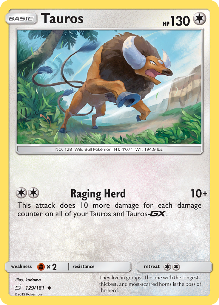 Tauros (129/181) [Sun & Moon: Team Up] | Black Swamp Games