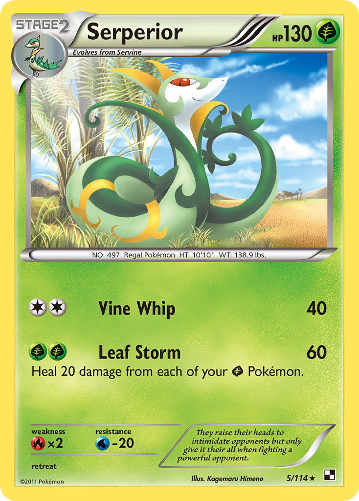 Serperior (5/114) (Green Tornado) (Theme Deck Exclusive) [Black & White: Base Set] | Black Swamp Games