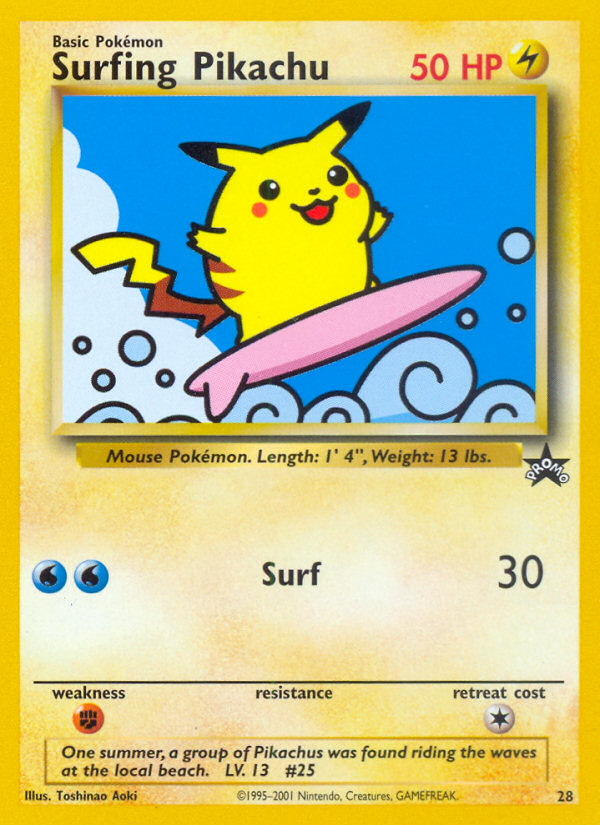 Surfing Pikachu (28) [Wizards of the Coast: Black Star Promos] | Black Swamp Games