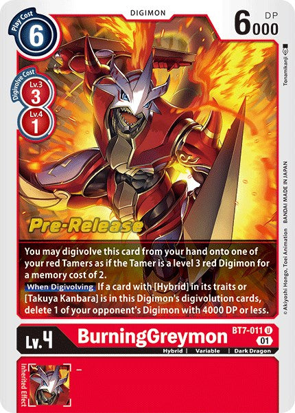 BurningGreymon [BT7-011] [Next Adventure Pre-Release Cards] | Black Swamp Games