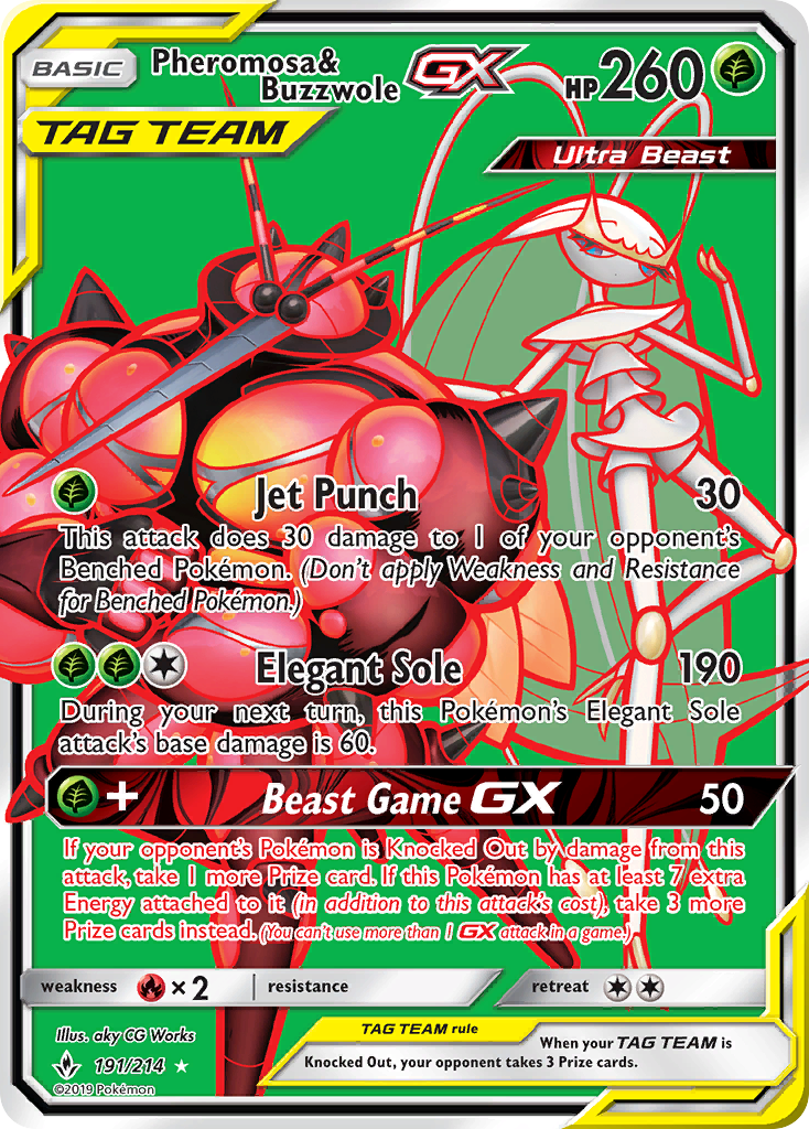 Pheromosa & Buzzwole GX (191/214) [Sun & Moon: Unbroken Bonds] | Black Swamp Games