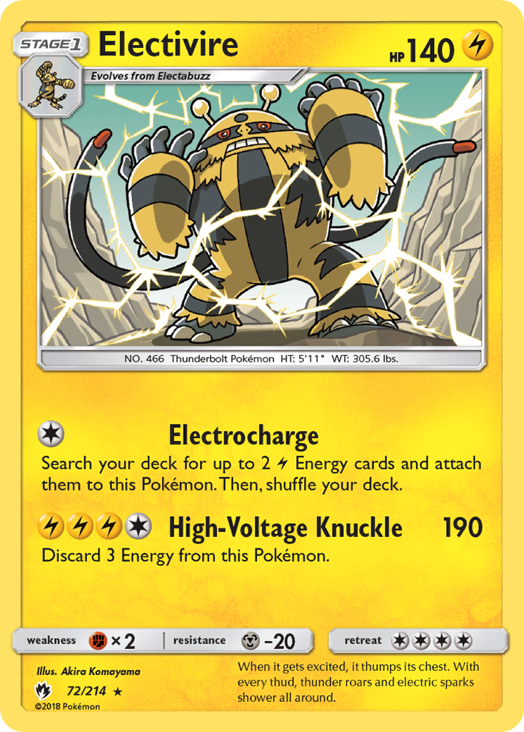 Electivire (72/214) [Sun & Moon: Lost Thunder] | Black Swamp Games