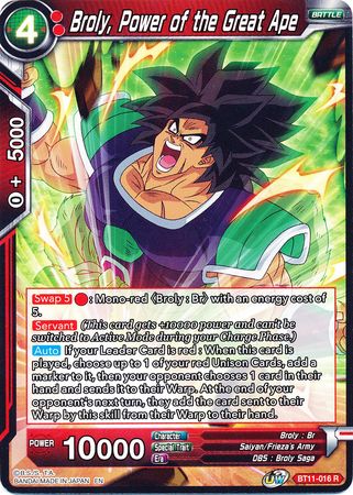 Broly, Power of the Great Ape [BT11-016] | Black Swamp Games