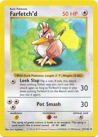 Farfetch'd (27/102) [Base Set Shadowless Unlimited] | Black Swamp Games