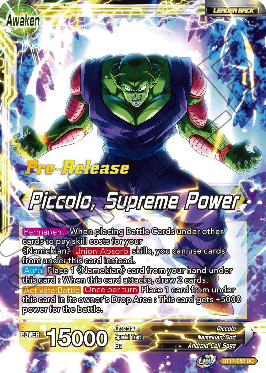 Piccolo // Piccolo, Supreme Power (BT17-082) [Ultimate Squad Prerelease Promos] | Black Swamp Games