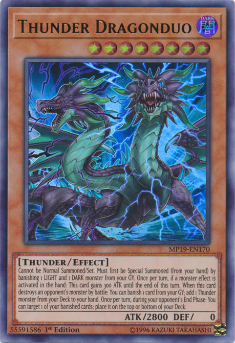 Thunder Dragonduo [MP19-EN170] Ultra Rare | Black Swamp Games