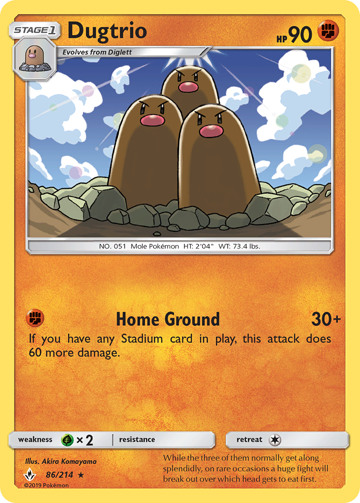 Dugtrio (86/214) [Sun & Moon: Unbroken Bonds] | Black Swamp Games