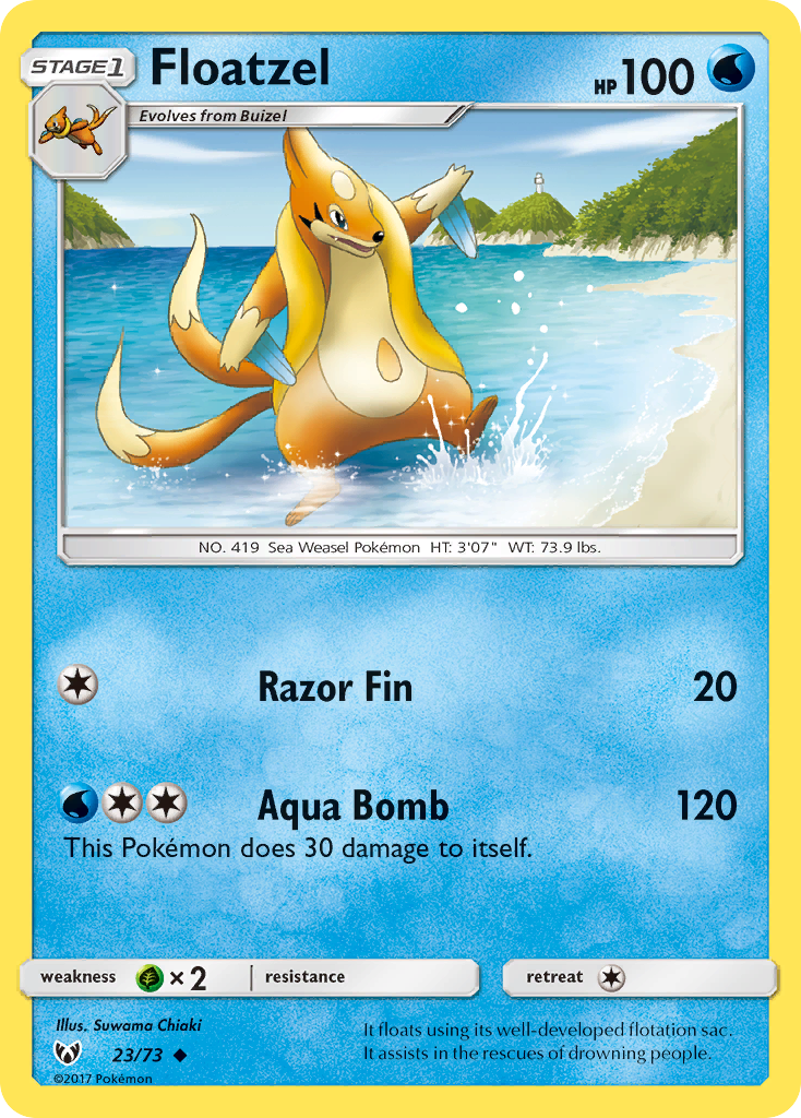 Floatzel (23/73) [Sun & Moon: Shining Legends] | Black Swamp Games