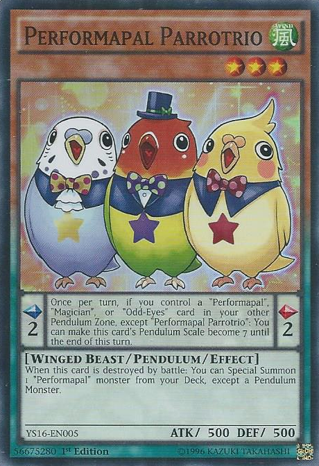 Performapal Parrotrio [YS16-EN005] Super Rare | Black Swamp Games