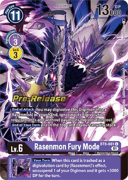 Rasenmon: Fury Mode [BT8-081] [New Awakening Pre-Release Cards] | Black Swamp Games