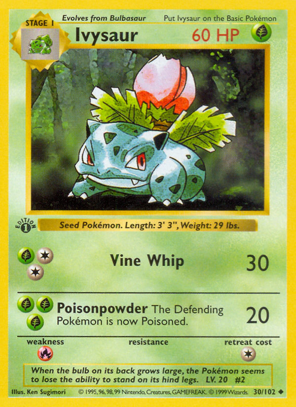 Ivysaur (30/102) (Shadowless) [Base Set 1st Edition] | Black Swamp Games