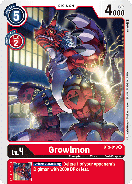 Growlmon [BT2-013] [Release Special Booster Ver.1.0] | Black Swamp Games