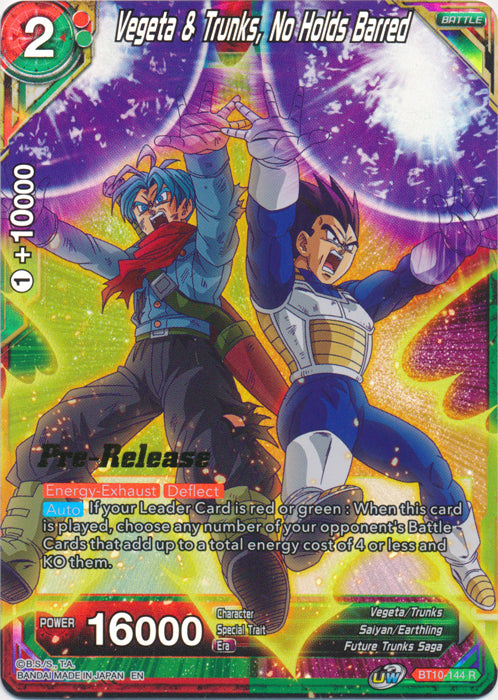 Vegeta & Trunks, No Holds Barred (BT10-144) [Rise of the Unison Warrior Prerelease Promos] | Black Swamp Games