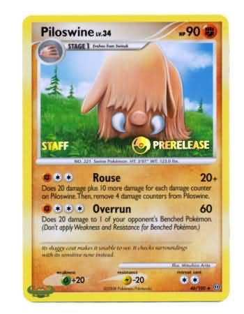 Piloswine (46/100) (Staff Prerelease Promo) [Nintendo: Black Star Promos] | Black Swamp Games