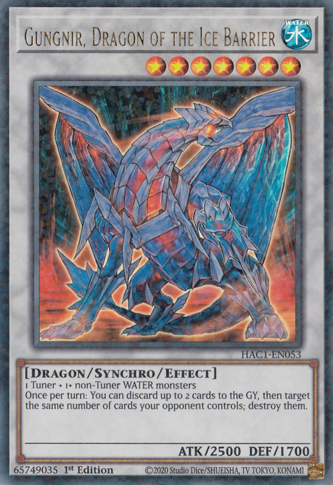 Gungnir, Dragon of the Ice Barrier (Duel Terminal) [HAC1-EN053] Parallel Rare | Black Swamp Games