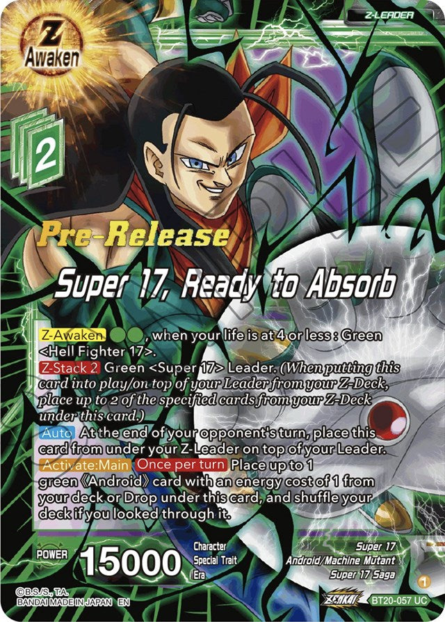 Super 17, Ready to Absorb (BT20-057) [Power Absorbed Prerelease Promos] | Black Swamp Games