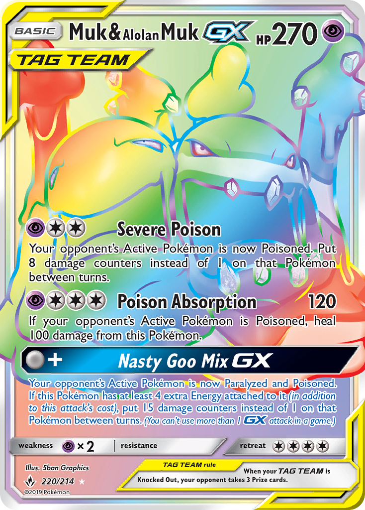 Muk & Alolan Muk GX (220/214) [Sun & Moon: Unbroken Bonds] | Black Swamp Games