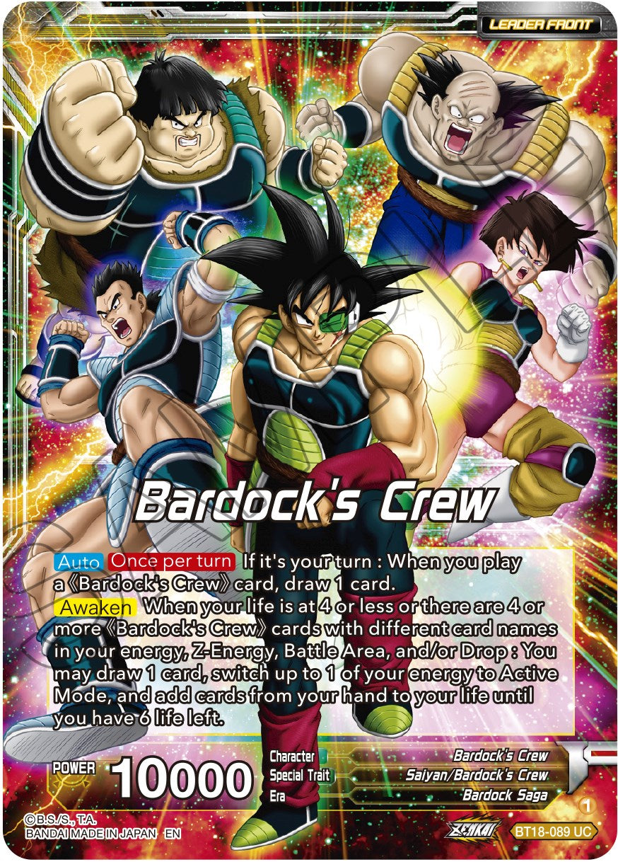 Bardock's Crew // Bardock, Inherited Will (BT18-089) [Dawn of the Z-Legends] | Black Swamp Games
