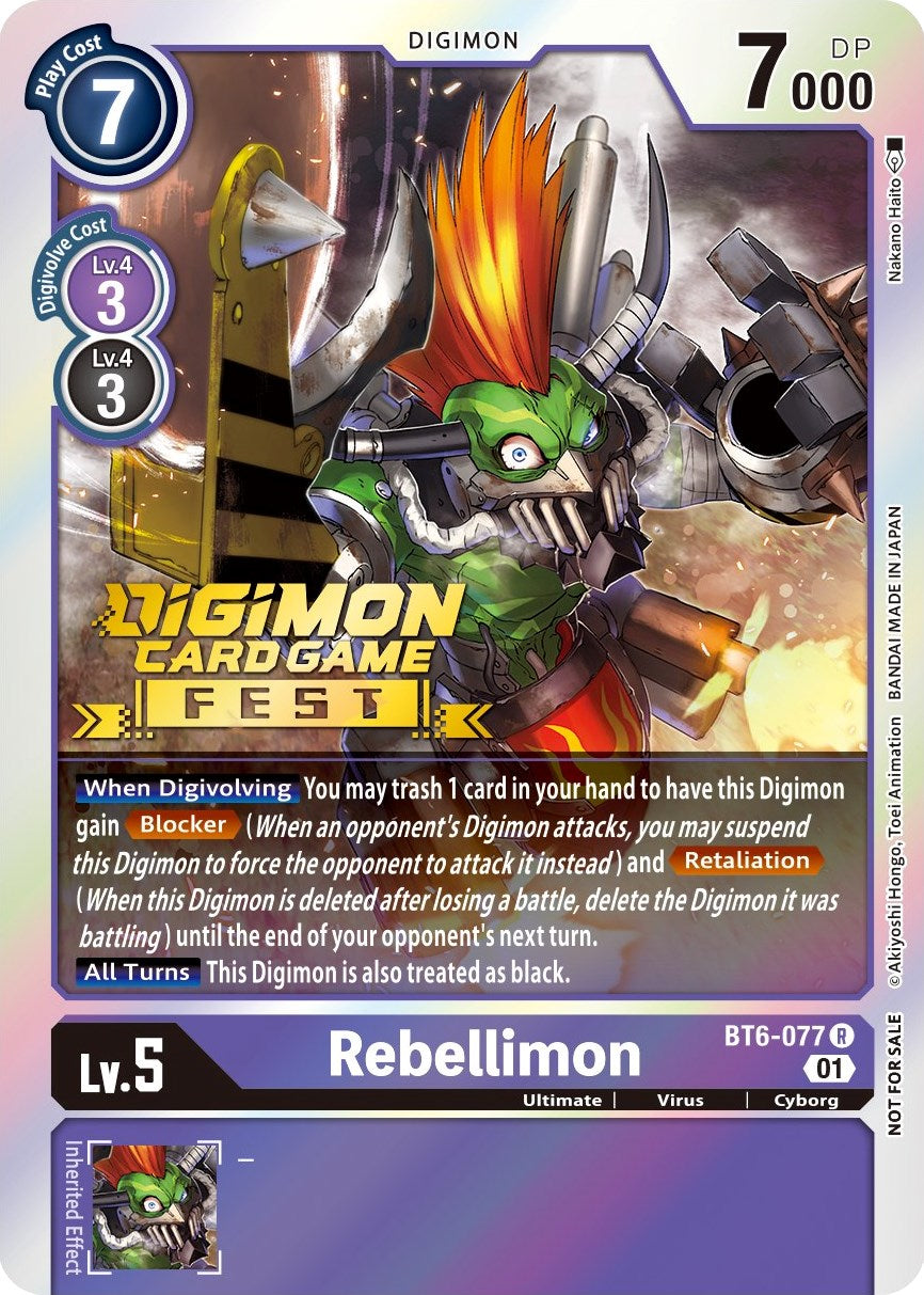 Rebellimon [BT6-077] (Digimon Card Game Fest 2022) [Double Diamond Promos] | Black Swamp Games