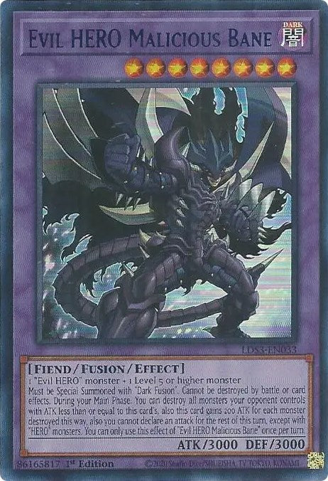 Evil HERO Malicious Bane (Blue) [LDS3-EN033] Ultra Rare | Black Swamp Games