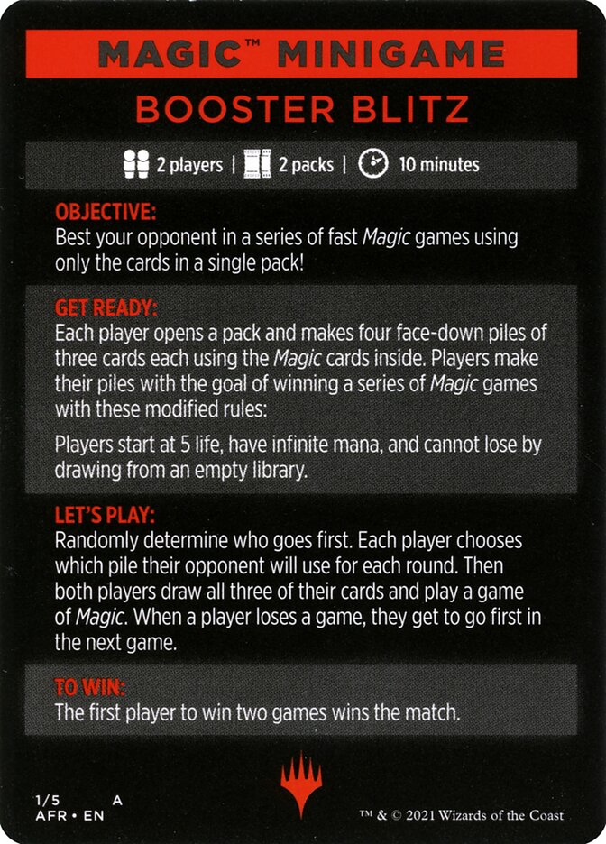 Booster Blitz (Magic Minigame) [Dungeons & Dragons: Adventures in the Forgotten Realms Minigame] | Black Swamp Games